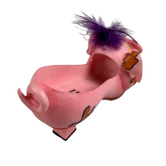 Willow Hall Shoo Shoo Figurine – Oink Oink – Pig High Heel Shoe #20 - Picture 4 of 8